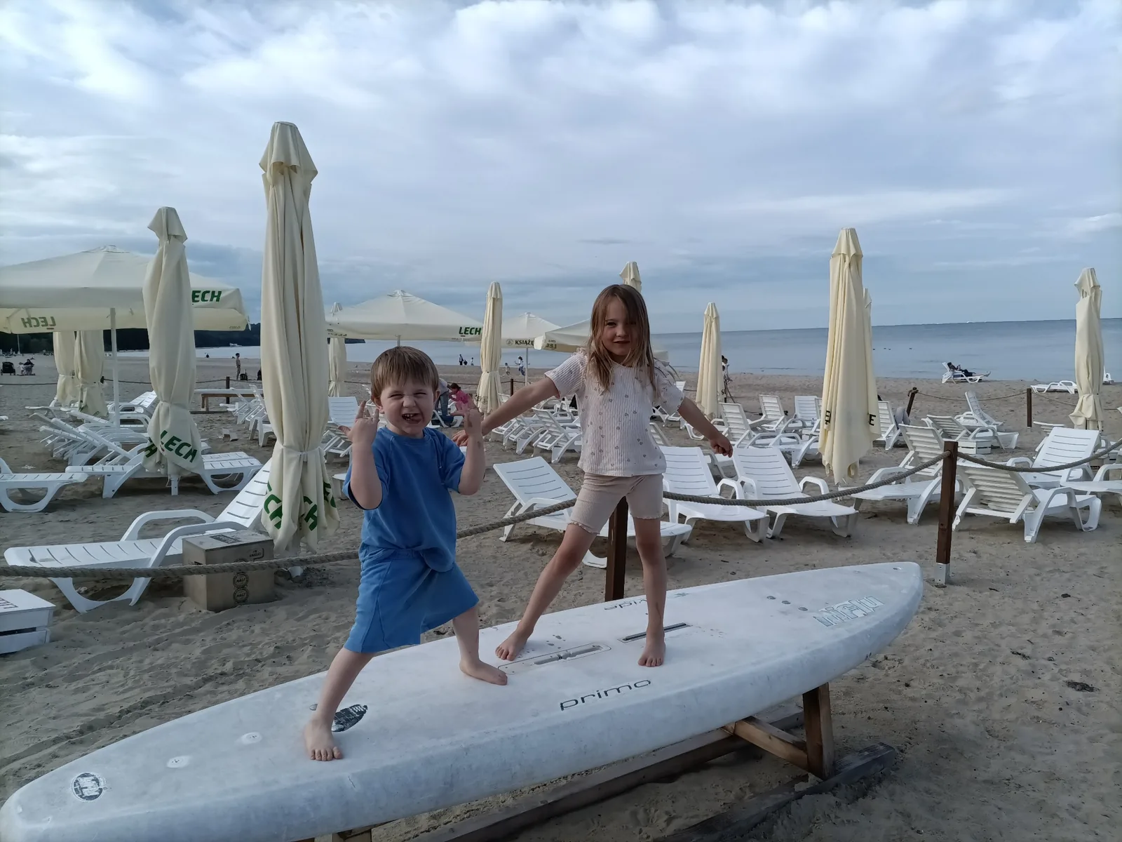 Family time on the beach in Sopot near Centrala Rybna